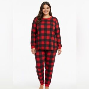Stars Above Red and Black Thermal Pajama Set NWT sz XXL